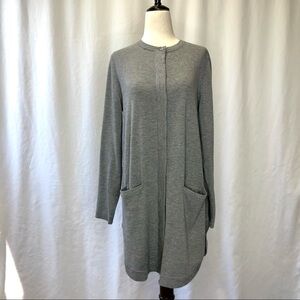 J Jill tunic length sweater grey lightweight wool blend S